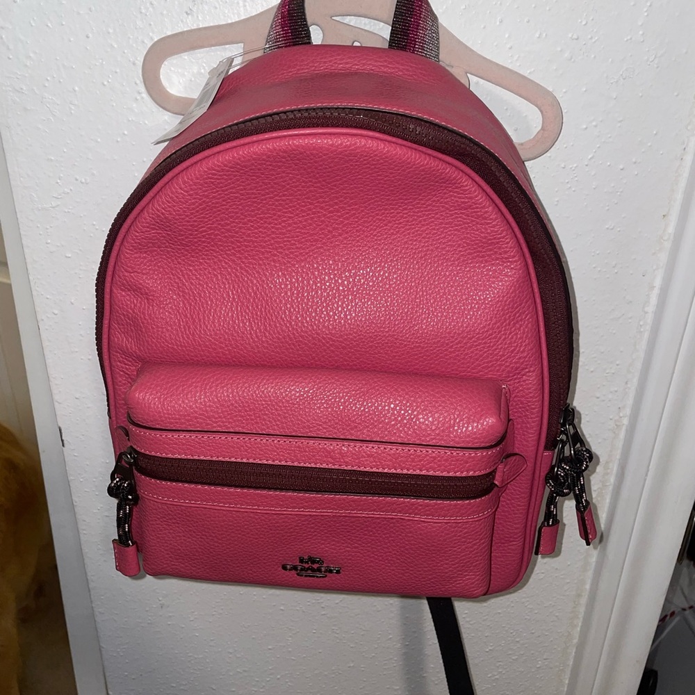 Coach Pink Leather Backpack